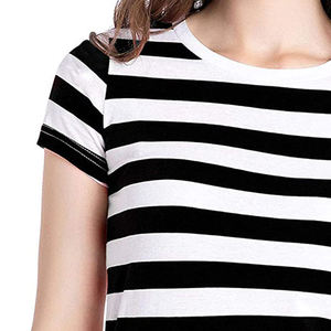 T-shirt pour femme, coupe moderne, léger et aérien, style décontracté, tendance, en mélange de coton peigné supérieur, toucher doux - Product Image 5