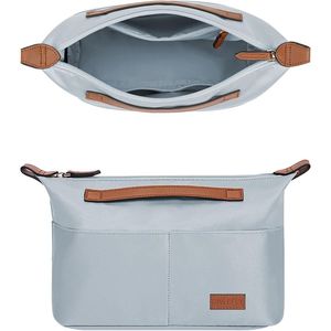 Organizador de bolso ligero para mujer con múltiples bolsillos, insertos con cremallera, divisores para bolso, protección de la privacidad y asa. - Product Image 1