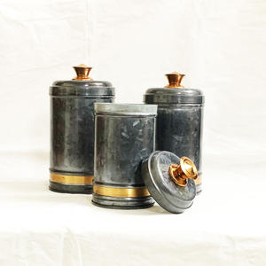 Vente chaude Galvanisé Zinc Métal Cuisine Boîte Boîte À Pain Bin En Métal Étain Sucre Café Boîte Ensemble Boîtes De Stockage Des Aliments - Product Image 6