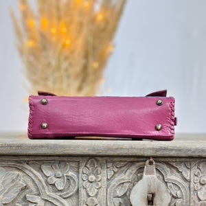 Bolso Tote de Cuero 100% Genuino, Estilo Bohemio, Diseño Artesanal, para Uso Diario, con Cierre de Cremallera, Dos Asas, Portátil - Product Image 5