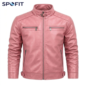 2025 New Men's Wool/Nylon Stand Collar Woven Fabric Casual <b>Biker</b> Motorcycle <b>Jacket</b> Eco-Friendly Winter Outerwear - Product Image 4