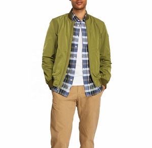 Custom Thin Nylon Casual Stand Collar Windproof Breathable Front Logo Work Jacket Men's Distress Carpenter Trucker Bomber Jacket - Product Image 1