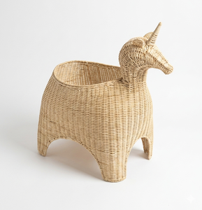 Panier de rangement en rotin naturel en forme d'animal, décoration d'intérieur écologique, design mignon - Product Image 2
