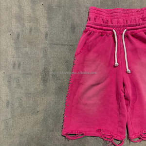 Pantalones Cortos Largos Cómodos de Alta Calidad con Efecto Desgastado por el Sol, Estilo Casual Urbano y Deportivo, Doble Cintura, Transpirables - Product Image 4