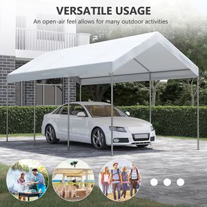 Portable 10 'X 20' Carport et tente d'auvent de Garage couverture Anti-UV pour voiture et camion abri de stockage à hauteur réglable - Product Image 6