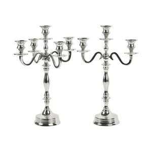 Support à bougies en argent moderne personnalisé pour la décoration de table au meilleur prix - Product Image 1