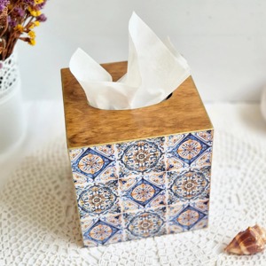 Caja de pañuelos de madera con acabado mate y estampado elegante para regalos sofisticados, estuche de suministro al por mayor - Product Image 2