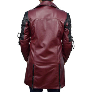 Chaqueta de Cuero Estilo Steampunk de Dos Tonos, Chaqueta Gótica con Cierre de Cremallera, Cuero Sintético con Bolsillos Interiores, Hecha a Mano Personalizada - Product Image 4
