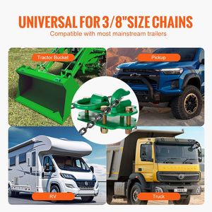 Ganci per Benna Trattore in Acciaio Forgiato Grado 70 da 3/8'' con Anello di Fissaggio, Confezione da 2, Ganci a Bullone con Piastre Posteriori, Accessori per il Controllo del Carico per Camion - Product Image 2