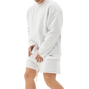 Custom <b>Men's</b> Winter Terry Fabric Print Oversized Hooded <b>Pullover</b> Sweatshirt with 3D Embroidery - Product Image 3