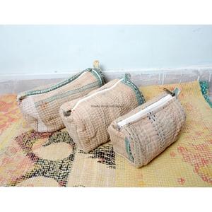 New Design Toiletry Bag Cotton 3 Kantha pouch Bag Patchwork Pouch Cosmetic Bag Gifts for women Wedding Return Gift in functions - Product Image 3