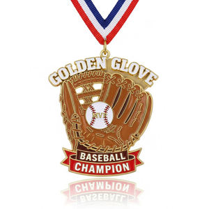 Medalla de Béisbol de Zinc con Esmalte Suave Personalizada, Premio Guante de Oro MVP para Eventos Deportivos, con Impresión UV - Product Image 2