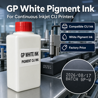 Encre Pigmentée Blanche GP Prix Usine Compatible avec les Imprimantes Jet d'Encre CIJ pour le Marquage Industriel