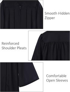 Conjunto de Toga, Birrete y Borla de Graduación Unisex para Adultos, Poliéster Mate 100% Poliéster, Túnica Académica para Ceremonia Escolar - Product Image 4