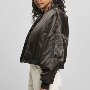 Satin Varsity <b>Jacket</b> In Low MOQ Best Design Comfortable and Breathable Ladies Satin <b>Jacket</b> - Product Image 3