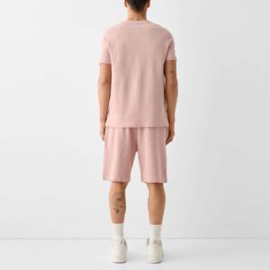 Conjunto de Camiseta y Pantalones Cortos para Hombre, Tejido de Poliéster con Estampado Digital, 220g, Logotipo Frontal, Transpirable, Informal, para Verano - Product Image 2