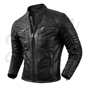 Chaqueta de Cuero Negra para Hombre, Estilo Clásico Urbano, Chaqueta de Motero, Fabricante OEM ODM, Chaqueta de Cuero PU para Hombre, Elegante, Casual y a la Moda - Product Image 6