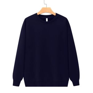 Sudadera de Cuello Redondo Azul Marino para Hombre, Corte Regular, Tejido de Punto, Color Sólido, Estilo Casual para Otoño - Product Image 6