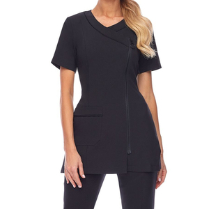 Uniformes de Enfermera para Spa y Salón de Belleza, Blusas Tipo Túnica Modernas y Elegantes con Logotipo y Marca Propios, Elásticas y Suaves para Mujer - Product Image 3