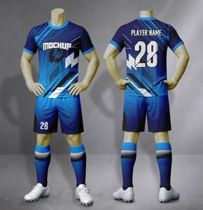 High Quality Custom Football Team Soccer Club Uniform Set Jersey Shorts Kit Sportswear 100% Polyester Four-Way Stretch - Product Image 4