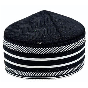 Chapeau de prière musulman Kufi Taqiyah pour homme, de qualité supérieure, uni, couleurs personnalisées, léger, respirant, en coton extensible, pour toutes les saisons - Product Image 1