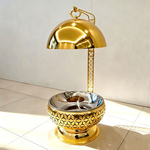 Recipiente redondo de metal para calentar comida con estampado de esmalte, tipo buffet, con tapa y soporte, para bodas y hoteles. - Product Image 6