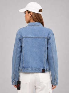 Women's <b>Cropped</b> <b>Denim</b> Vest Sleeveless Button Up Jean <b>Jacket</b> with Classic Collar and Front Pockets for Trendy Casual Outfits - Product Image 6