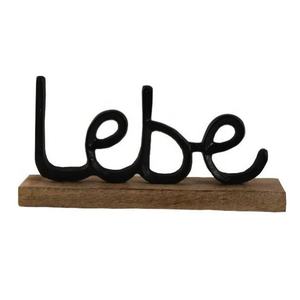 Finition noire personnalisée "Home" en fonte d'aluminium avec base en bois Cadeaux de décoration de table en aluminium faits à la main - Product Image 6