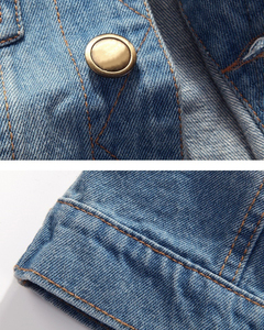Mens Slim Fit Denim Vest Stylish 100% Cotton Waistcoat Custom <b>Washed</b> And Distressed Design Men's Denim Vest For Sale - Product Image 5