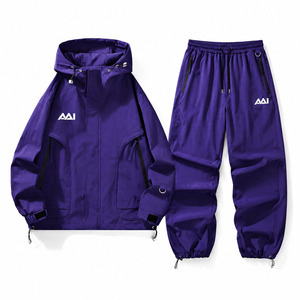Conjunto Deportivo Impermeable de Secado Rápido para Hombre, Personalizable, Corte Holgado, Sudadera con Capucha Extra Grande, Chaqueta con Logotipo Personalizado, Pantalones Deportivos de Poliéster - Product Image 1