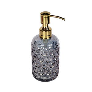 <b>Refillable</b> Glass <b>Hand</b> <b>Soap</b> Dispenser with Gold Pump for Bathroom & Vanity Counter - Product Image 4