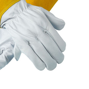 High Performance Leather Industrial Safety Cowhide Split Leather Welding Gauntlet with Cotton Lined <b>Gloves</b> for Spark Resistant - Product Image 6