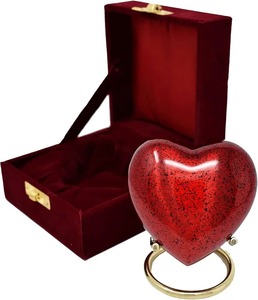 Urna Funeraria de Corazón Blanco Perla para Cenizas Humanas con Soporte de Metal Cromado, Urna Conmemorativa Clásica de Aluminio Personalizada para Cenizas de Adultos - Product Image 6