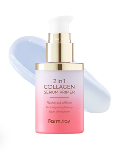 FARMSTAY 2IN1 COLLAGEN SERUM PRIMER TONER ต่อต้านริ้วรอย ฟื้นฟูผิวกระจ่างใส กระชับผิว ชุ่มชื้น วิตามินอี ผลิตภัณฑ์จากเกาหลี 100 มล. สำหรับผิวหน้า - Product Image 2