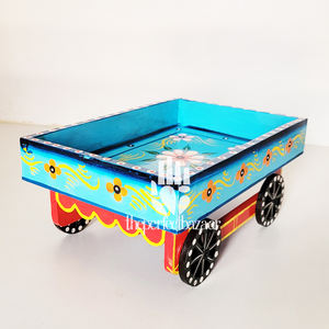 Carrito de Madera Pintado a Mano Thela theperfectbazaar Decoración para el Hogar de Uttar Pradesh - Product Image 2