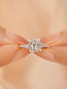 Anillo de Compromiso de Diamantes de Lujo de Alta Calidad para Mujer, Elegante Anillo de Propuesta de Matrimonio con Estilo Solitario Brillante, Regalo de Joyería Fina - Product Image 1