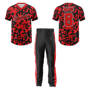 Maillot de baseball col en V 100 % polyester de haute qualité, kit de baseball personnalisé avec logo par sublimation, léger, faible MOQ, maillot de softball OEM - Product Image 5