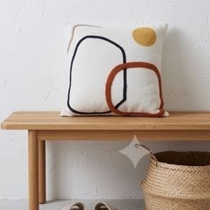Abstract Geometric Embroidered <b>Square</b> Cushion Cover Modern Home Decor <b>Pillow</b> <b>Case</b> Cotton Polyester Linen Mix - Product Image 6