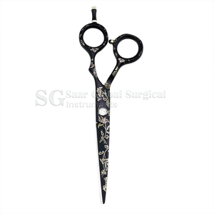 Ciseaux de coiffure professionnels SAAR GLOBAL SURGICAL, ensemble en acier inoxydable 6CR13, lame tranchante, pour droitiers, manche long, 28 dents - Product Image 2