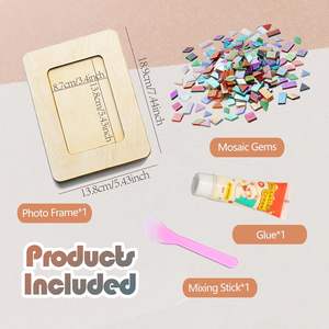 Marco de Fotos de Vidrio Mosaico Hecho a Mano, Imagen Geométrica Multicolor para Decoración del Hogar y la Oficina - Product Image 5