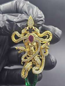 Pendentif Dragon Décoratif Hip Hop en Argent 925 Plaqué Or, Bijou de Mode, Pendentif de Luxe en Moissanite VVS, Pendentif Personnalisé - Product Image 4