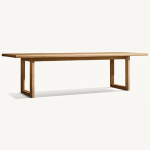Mesa rectangular hecha de madera de teca ecológica para uso en el comedor o en un café al aire libre con un estilo moderno. - Product Image 3
