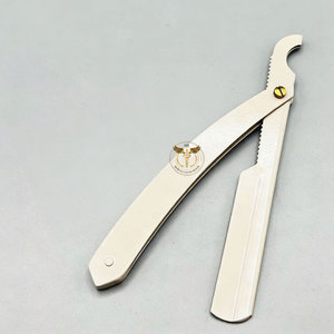 Rasoir turc professionnel pliable en acier inoxydable beige nude, rasoir de sécurité pour barbier, outil de rasage manuel pour usage en salon - Product Image 2