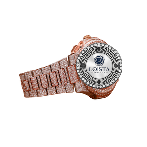 Montre en quartz carrée sertie de diamants Moissanite, entièrement sertie de pierres, chiffres arabes, fonctionnelle, pour homme et femme, LOISTA JEWELS - Product Image 2