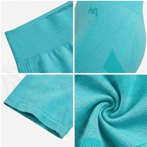 Shorts de Yoga de Cintura Alta North Approach, Color Sólido, Transpirables, de Spandex y Poliéster, Ropa Deportiva para Mujer - Product Image 4