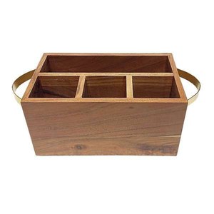Organisateur en bois moderne et durable avec poignée pour la cuisine, la salle de bain, le bureau - Support en bois portable - Product Image 6