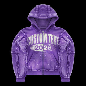 Fabricant de sweats à capuche personnalisés avec fermeture éclair, proposant des sweats en molleton de coton épais pour les marques de mode, vente en gros, faible MOQ - Product Image 1