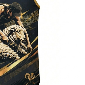 Professional Custom <b>Sheep</b> <b>Shearing</b> Singlet Full Sublimation Printing Durable Performance Work Apparel - Product Image 3