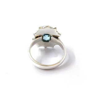 Anillo Unisex Hecho a Mano con Forma de Estrella de Cuarzo Azul Natural en Plata de Ley 925 para Cualquier Ocasión y Uso Diario - Product Image 2