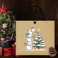 Sacs en toile de coton personnalisés avec logo, sacs en jute et en lin pour les fêtes de Noël, emballage de cadeaux, sacs de magasin